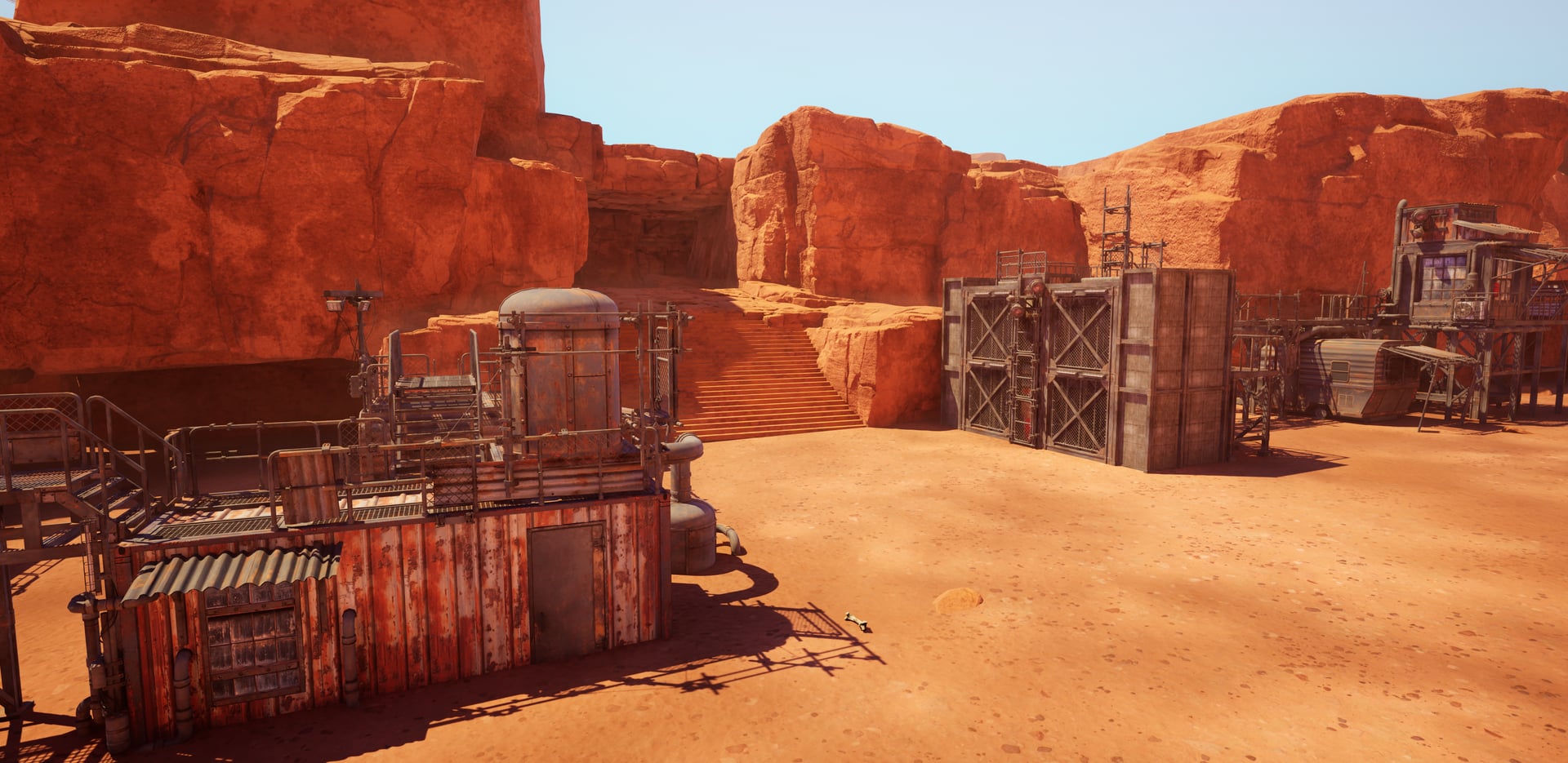 Harbor screenshot of the wasteland terrain players cross between runs